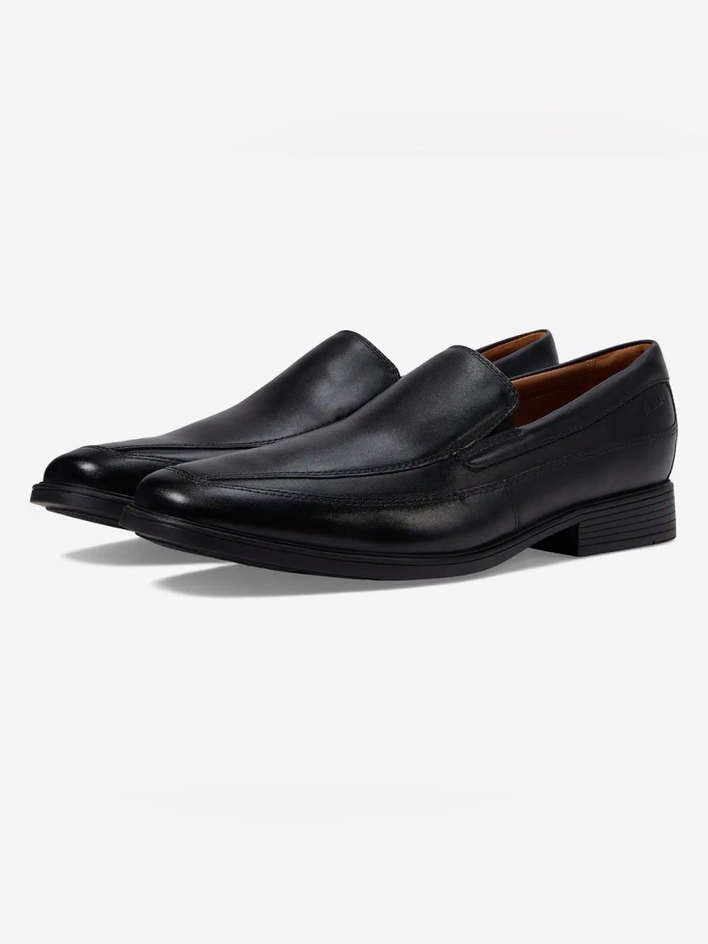 NWOT Clarks Collection Tilden  Black Leather Slip-On Dress Loafers